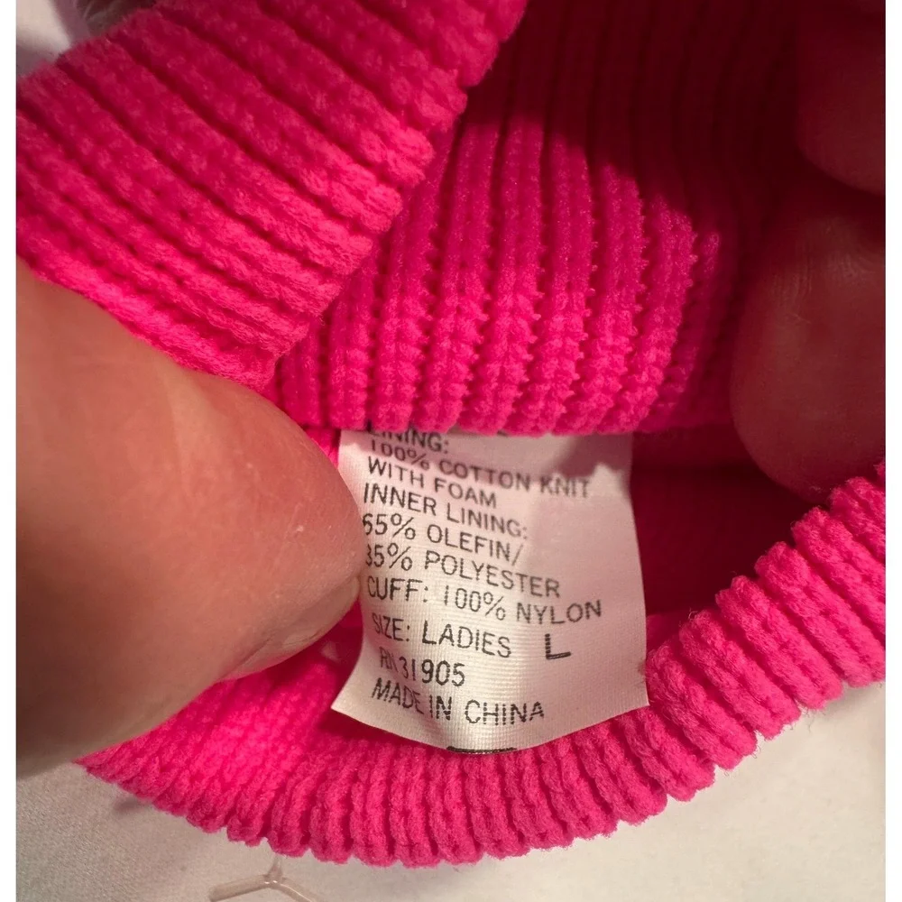 Thinsulate Winter Gloves Thermal Insulated Ladies L Hot Pink Neon Ski Excellent